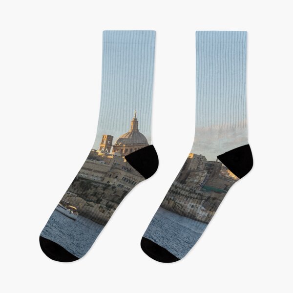 Item preview, Early Morning Motorsail - Yacht and Skyline at the Splendid Maltese Capital Valletta designed and sold by Georgia Mizuleva.