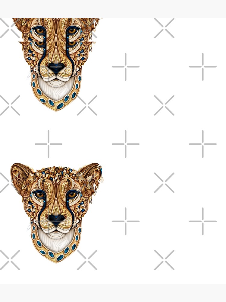 Ornate Decorative Cheetah Print on White by lissantee