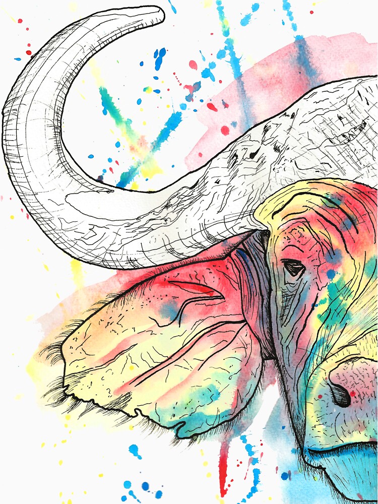Buffalo Watercolour by LPDesignsAndArt