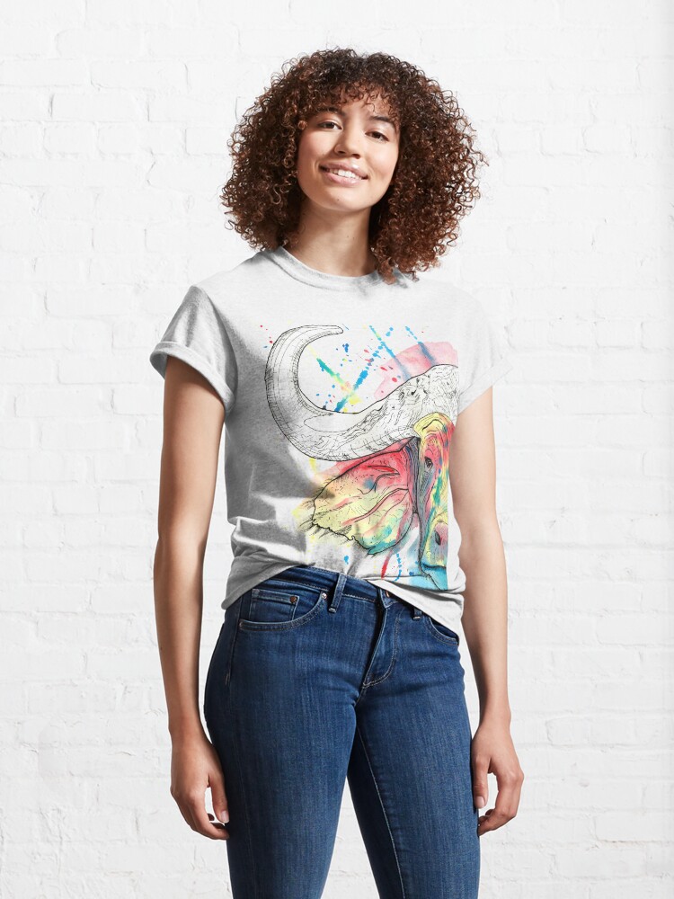 Alternate view of Buffalo Watercolour Classic T-Shirt