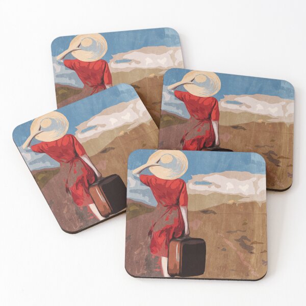 Item preview, Lady in red with a leather suitcase designed and sold by Hanna-Fortunata.