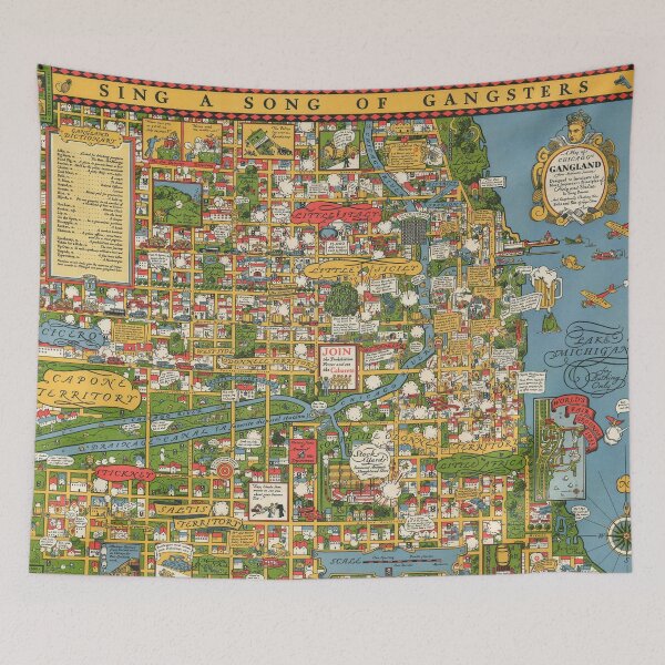 Item preview, Pictorial Map Print of Chicago's Gangland, Bruce-Roberts, 1931. designed and sold by vintagemapstore.