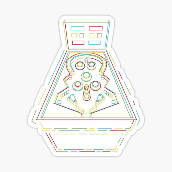 "Pinball Machine Retro Pinball Pinball Machine Vintage Gamer" Sticker