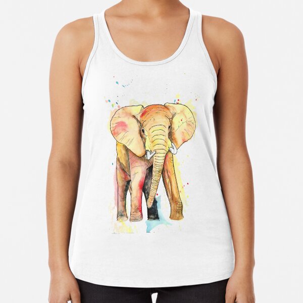 Elephant Watercolour Racerback Tank Top