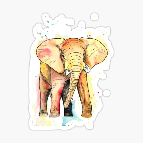 Elephant Watercolour Sticker