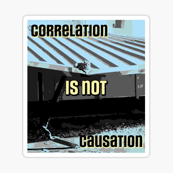 Item preview, Correlation is not Causation cat designed and sold by Signs for Dark Times.