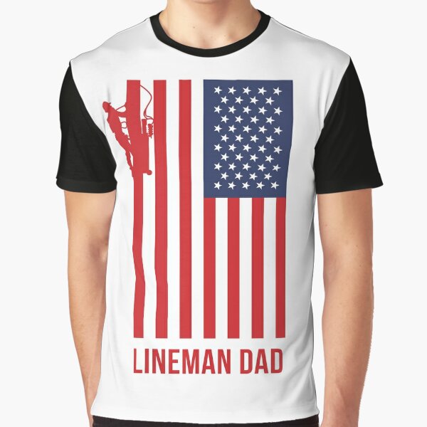 American lineman dad flag  Graphic T-Shirt