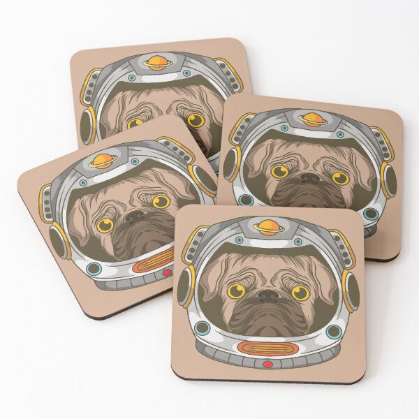 Item preview, Unhappy Astronaut Pug In Space Helmet designed and sold by AfropunkDesigns.