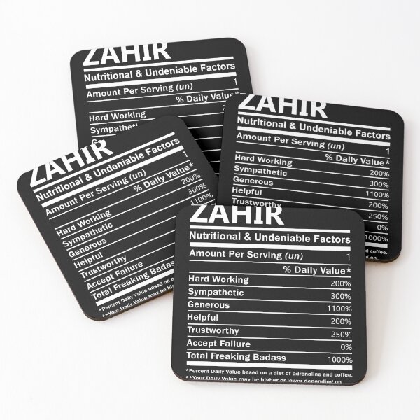 Item preview, Zahir Name T Shirt - Zahir Nutritional And Undeniable Factors Gift Item Tee designed and sold by sallyanney.