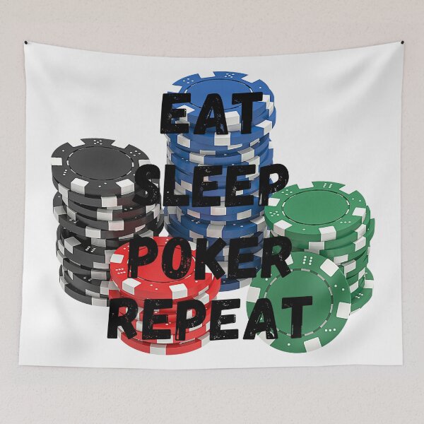 Item preview, Eat Sleep Poker Repeat - For A Fine Poker Night - Poker Chips Stack designed and sold by LuckyKermit.