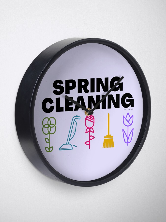 Thumbnail 1 of 4, Clock, Spring Cleaning Funny Cleaning Lady Housekeeper Janitor designed and sold by SavvyCleaner.