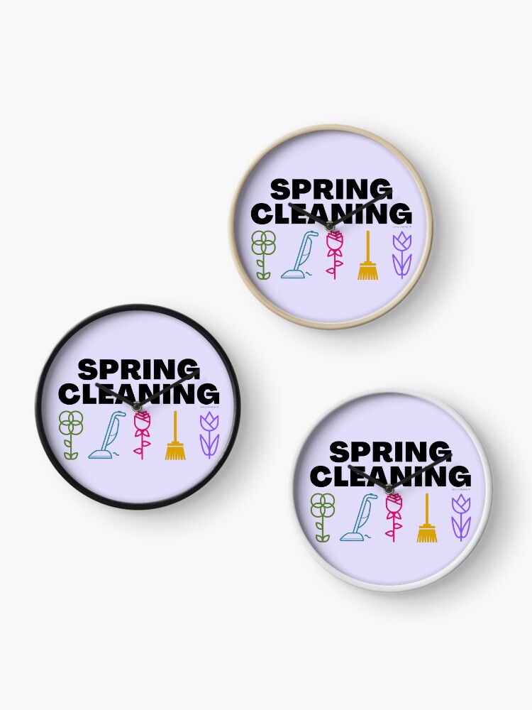 Thumbnail 3 of 4, Clock, Spring Cleaning Funny Cleaning Lady Housekeeper Janitor designed and sold by SavvyCleaner.
