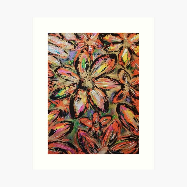 Floral Fusion - floral abstract artwork and prints Art Print