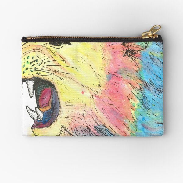 Lion Watercolour Zipper Pouch