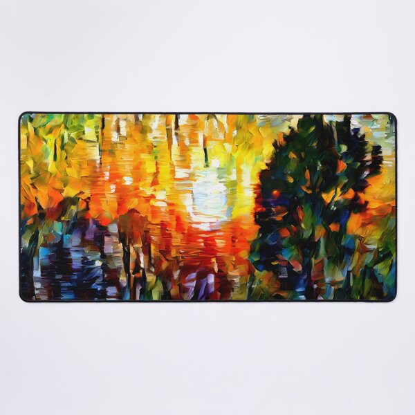 Item preview, AI Generated Style Transfer Art, Sunset And Evergreen Stained Glass designed and sold by ACC .