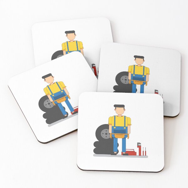 Item preview, mechanic worker cartoon illustration designed and sold by Rayhan24.