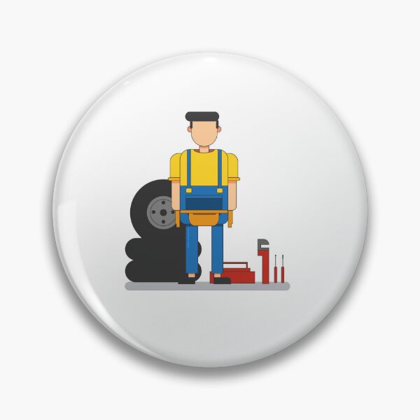 Item preview, mechanic worker cartoon illustration designed and sold by Rayhan24.
