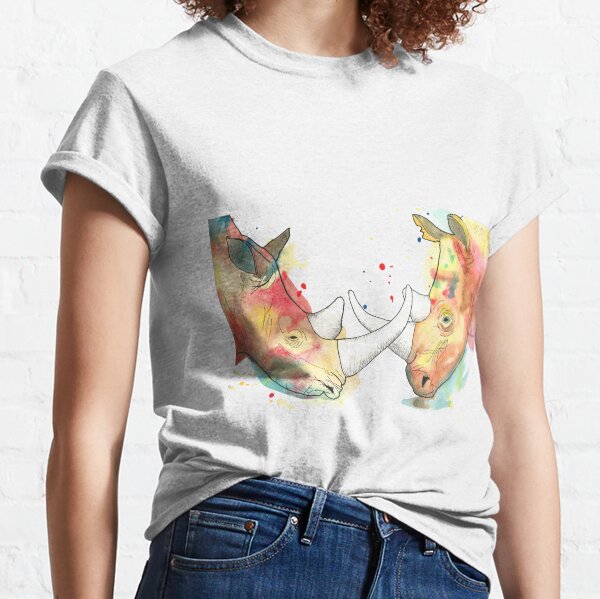 Rhino Watercolour Classic T-Shirt