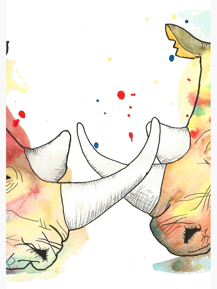 Rhino Watercolour by LPDesignsAndArt