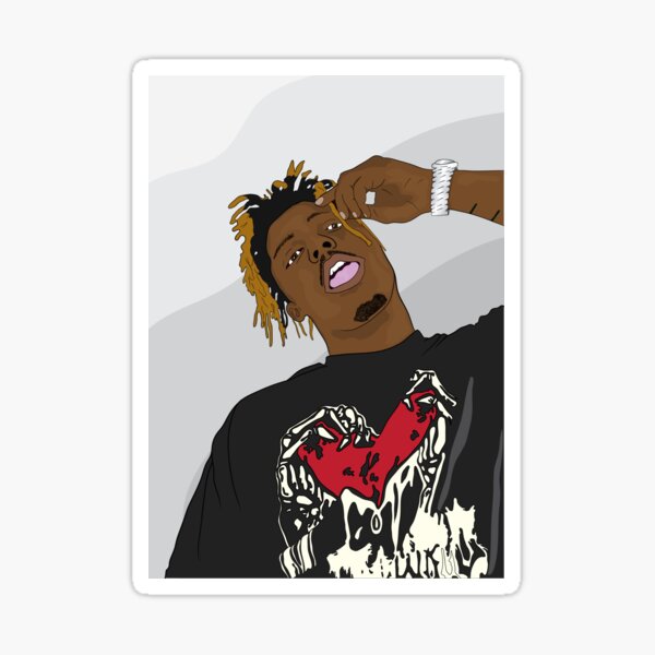 "Juice WRLD Digital Art Light Gray Background" Sticker for Sale by