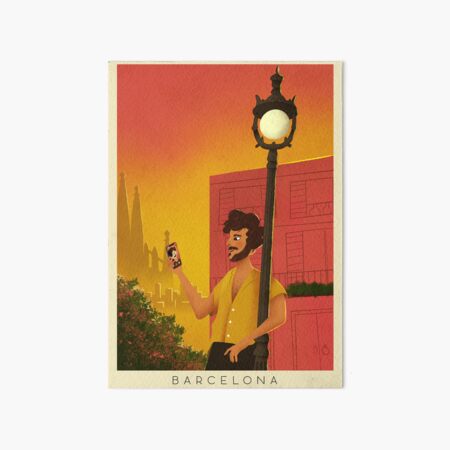 Summer in Barcelona Art Board Print