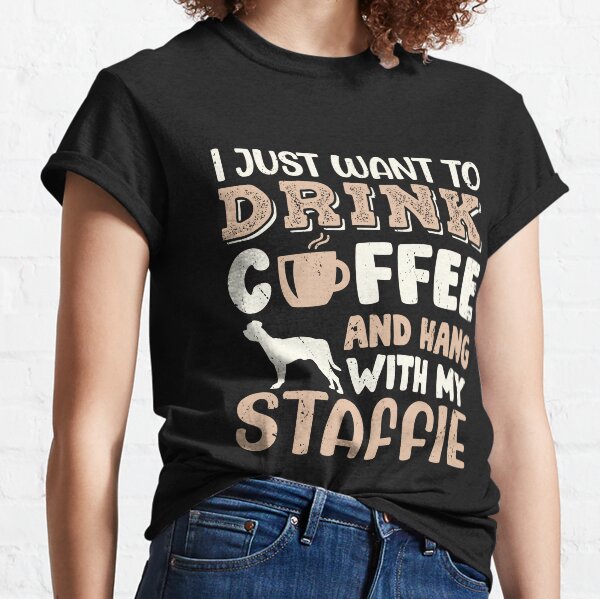 Item preview, Staffordshire Bull Staffie Dog Dad Mom And Drink Coffee designed and sold by rafaeltto.