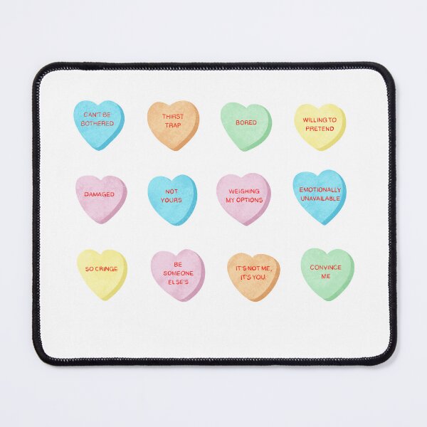 Item preview, Anti Valentine Conversation Hearts - Funny and Honest Illustration designed and sold by JennCreatesArt.