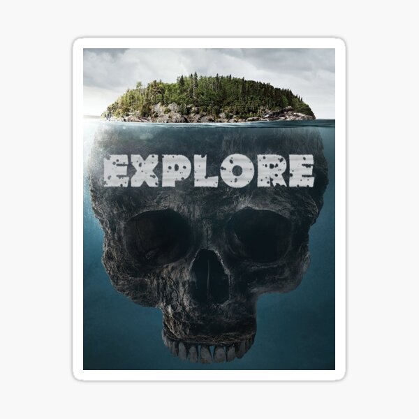 Scull Island Explore Sticker
