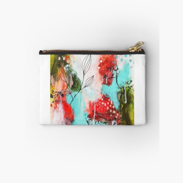 Item preview, Free Yourself - Abstract mixed media painting with leaves and writing designed and sold by SusanneRoseArt.