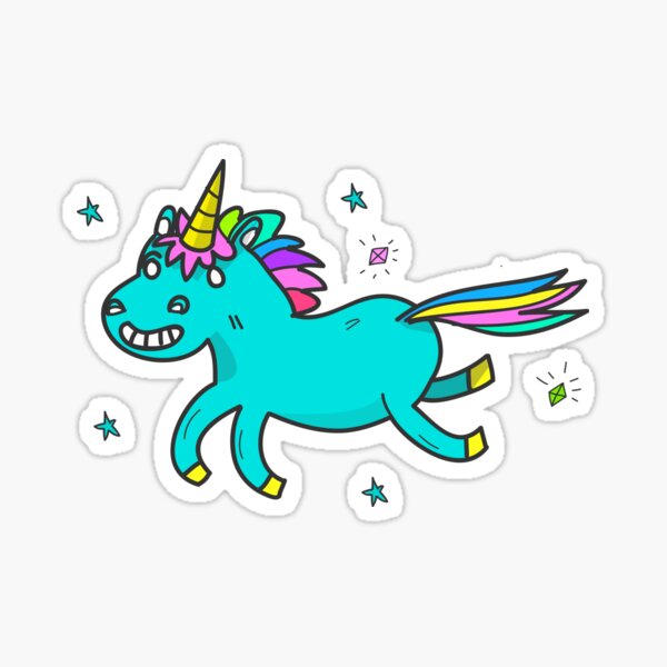 Bright unicorn and stars Sticker