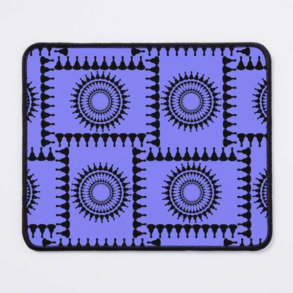 Item preview, Bellringer Motif Woven Circles and Lines Black on Blue Repeat 5748 designed and sold by Art in My Loft.