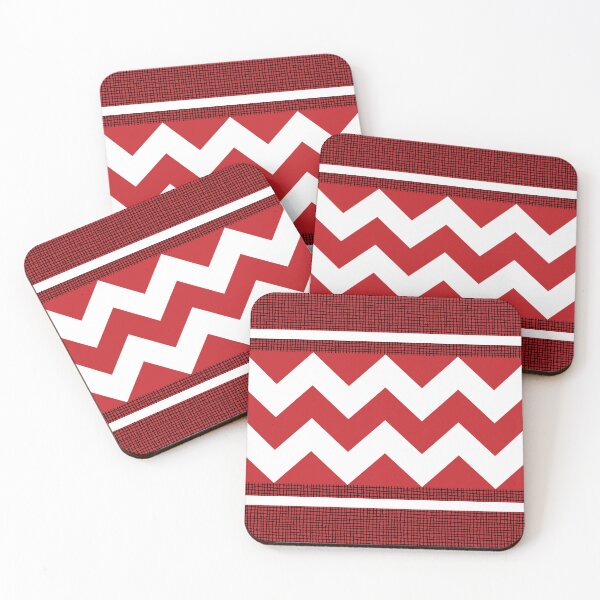Item preview, Geometric Zig Zag Texture Pattern White and Dark Red designed and sold by QuestingPixel.