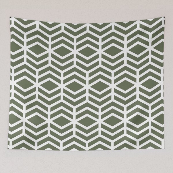 Item preview, Green and White Chevron Line Shape Pattern Pairs DE 2022 Popular Color Hinterland DET509 designed and sold by ColorOfTheYears.