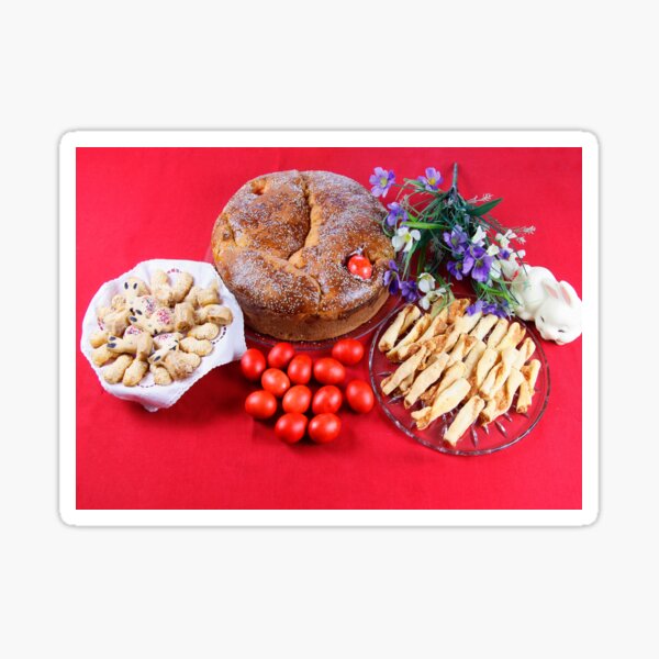 Greek Easter Eggs With Food Sticker