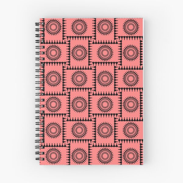 Item preview, Bellringer Motif Woven Circles and Lines Black on Light Red Repeat 5748 designed and sold by Art in My Loft.