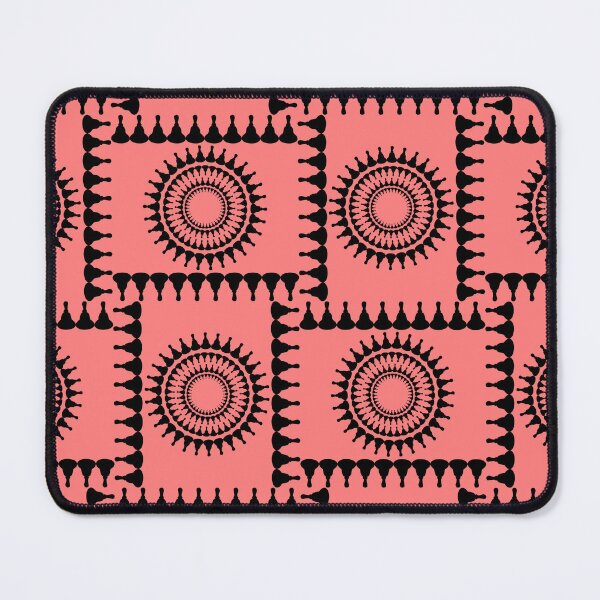 Item preview, Bellringer Motif Woven Circles and Lines Black on Light Red Repeat 5748 designed and sold by Art in My Loft.