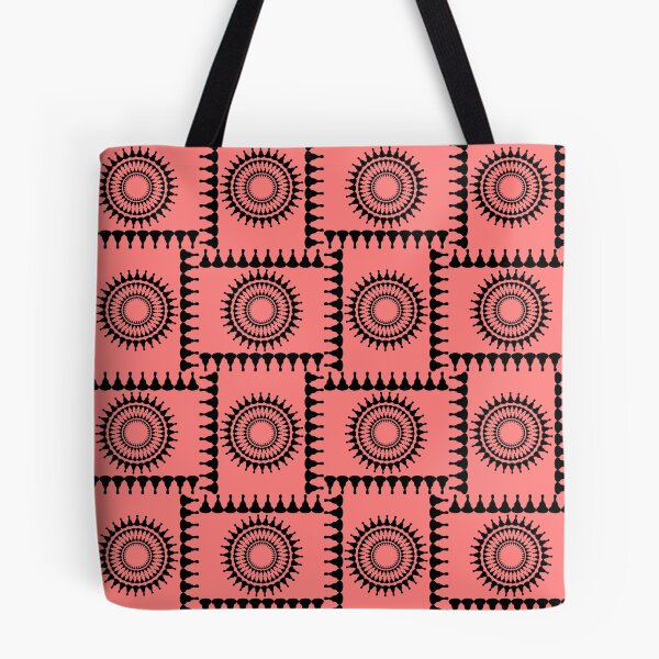 Item preview, Bellringer Motif Woven Circles and Lines Black on Light Red Repeat 5748 designed and sold by Art in My Loft.