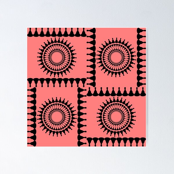 Item preview, Bellringer Motif Woven Circles and Lines Black on Light Red Repeat 5748 designed and sold by Art in My Loft.
