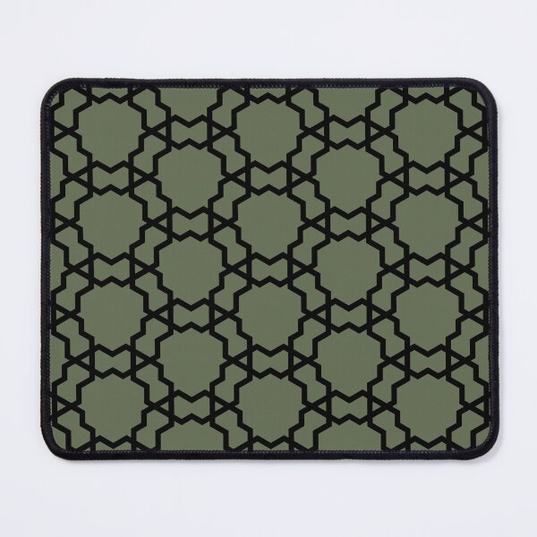 Item preview, Black and Green Geometric Shape Tile Pattern Pairs DE 2022 Popular Color Hinterland DET509 designed and sold by ColorOfTheYears.