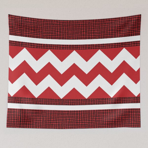 Item preview, Geometric Zig Zag Texture Pattern White and Dark Red designed and sold by QuestingPixel.
