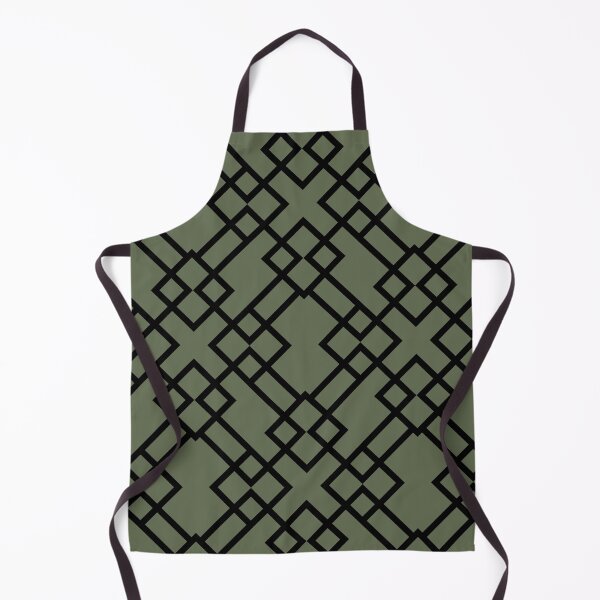Item preview, Black and Green Minimal Line Art Pattern Pairs DE 2022 Popular Color Hinterland DET509 designed and sold by ColorOfTheYears.