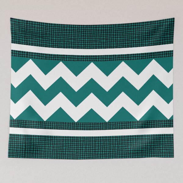 Item preview, Geometric Zig Zag Texture Pattern White and Teal Blue designed and sold by QuestingPixel.