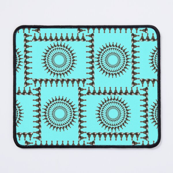 Item preview, Bellringer Motif Woven Circles and Lines on Light Teal Repeat 5748 designed and sold by Art in My Loft.
