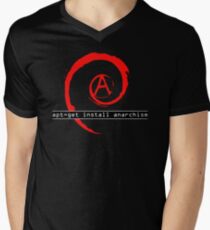 apt-get install anarchism Men's V-Neck T-Shirt