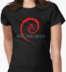 apt-get install anarchism Women's Fitted T-Shirt