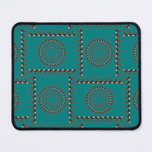 Item preview, Bellringer Motif Woven Circles and Lines on Dark Teal Repeat 5748 designed and sold by Art in My Loft.