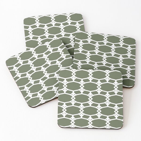 Item preview, Green and White Ornamental Shape Pattern 5 Pairs DE 2022 Popular Color Hinterland DET509 designed and sold by ColorOfTheYears.