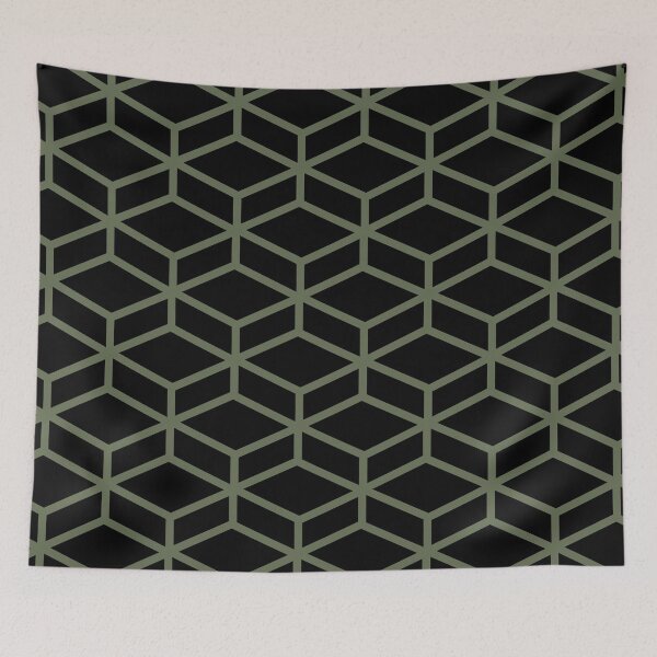 Item preview, Black and Green Tessellation Line Pattern 8 Pairs DE 2022 Popular Color Hinterland DET509 designed and sold by ColorOfTheYears.