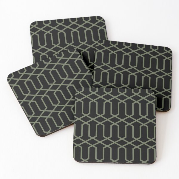 Item preview, Black and Green Tessellation Line Pattern 10 Pairs DE 2022 Popular Color Hinterland DET509 designed and sold by ColorOfTheYears.