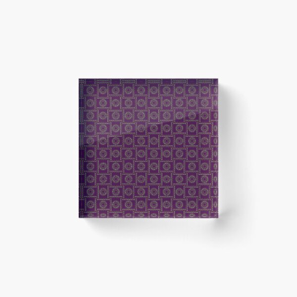 Item preview, Bellringer Motif Woven Circles and Lines on Dark Plum Repeat 5748 designed and sold by Art in My Loft.